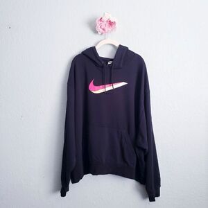Nike Pink Icon Clash Black Pullover Hoodie
